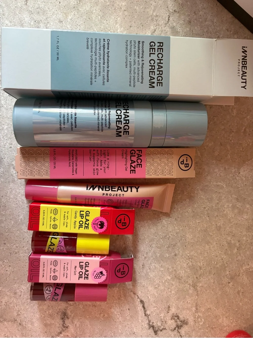 INNBeauty Gel Cream, Highlighting Gel and Lip Oils